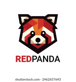 red panda vector logo design style 