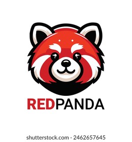 estilo de diseño de logotipo de Vector panda rojo 