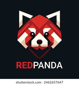 red panda vector logo design style 