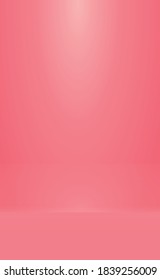 Red panoramic studio background with white glow - Vector