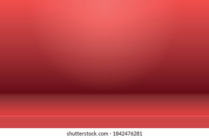 Fondo de estudio panorámico rojo con brillo blanco