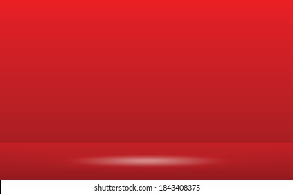 Red panoramic studio background with white glow