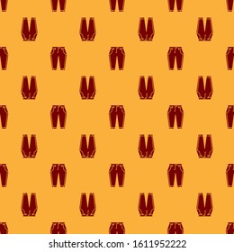 Red Pants icon isolated seamless pattern on brown background.  Vector Illustration