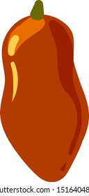 Red papaya, illustration, vector on white background.