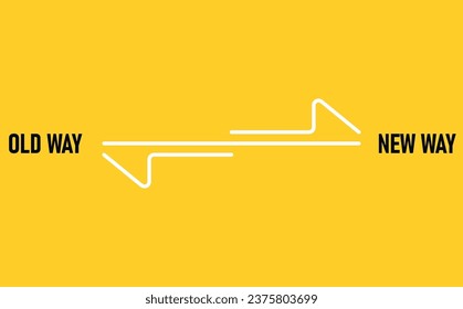 Red paper airplane flying old way new way. New Idea concept. business life change concept. Different thinking, Business leader, personality development idea concept