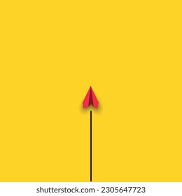 red paper airplane.successful business,management,strategy idea concept.