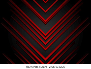 Red paper arrows abstract technology background. Vector graphic design