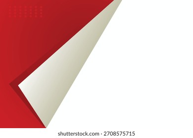 red paper background elegant folded origami on white background for text and message design , vector

