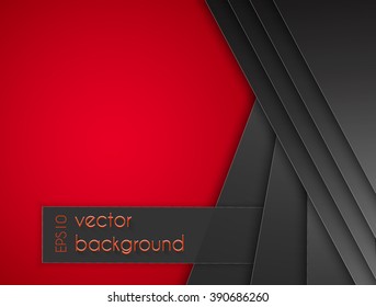 Red paper background on overlap grey texture and pattern dimension grey vector illustration message board for text and message design modern website