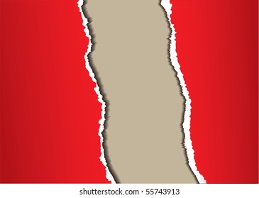 Fondo de papel rojo con bordes rotos y efecto de sombra