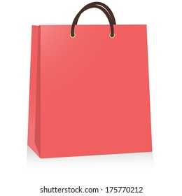 red paper bag, vector illustration