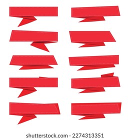 Red paper banner with shadow
