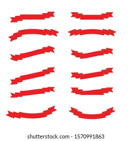 Red Paper banners ribbons . Set of banner ribbon templates for decoration and advertisement. illustration