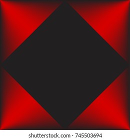 Red paper blank, banner, red ribbon on black background. Vector illustration.
