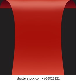 Red paper blank. Vector illustration.
