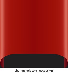 Red paper blank. Vector illustration.