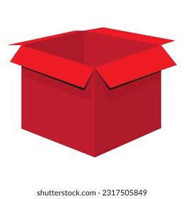 caja de papel rojo sobre el diseño del vector de fondo blanco