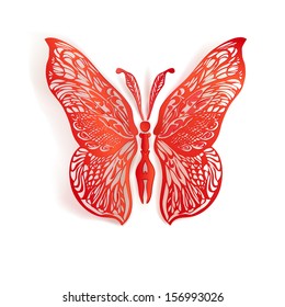 Red paper butterfly