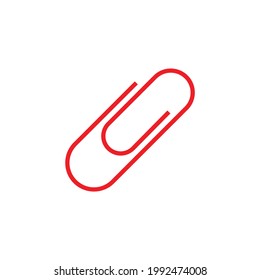 red paper clip icon vector illustration on white background