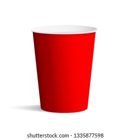 Red Paper Cup Mockup 