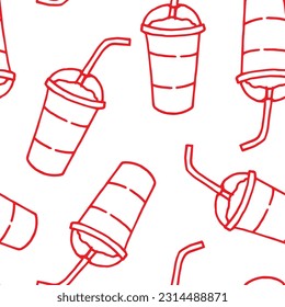 red paper cup pattern on white