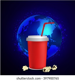 Red paper cup template 