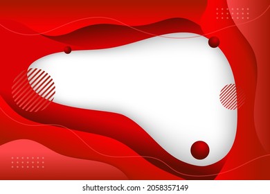 Red Paper Cut Wave Shapes. Layered curve Origami design for business presentations, flyers, posters. horizontal banners layout. 3D abstract map carving. space for Text Frame in white background.