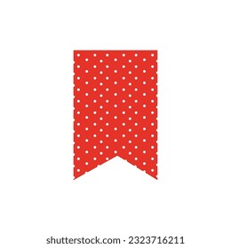Red paper flag. Vector graphics