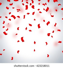 Red paper in flight on a light background, vector illustration