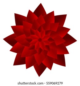 Red paper flower. Vector illustration.