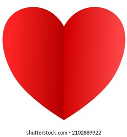 Red paper heart shape vector