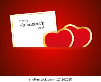 Red paper hearts with banner