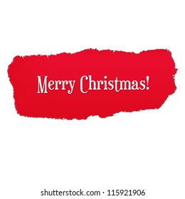 Red Paper Hole With Christmas Text, Vector Illustration