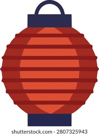 Red paper lantern Chochin vector icon with traditional design