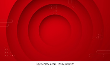 red paper layer abstract background with geometric decoration