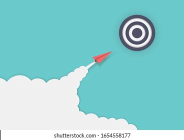 The red paper machine dashed out of the cloud at the target speed.