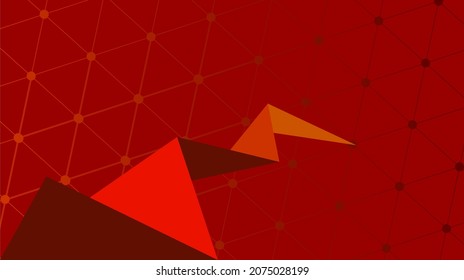 Red Paper Origami triangle Shape vector background. Abstract geometry illustration for poster, web, banner, brochure, presentation design elements