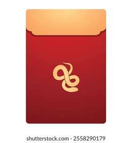 Red paper pack. Year of Snake. Envelope vector. Chinese reward. Envelope stack vector.
