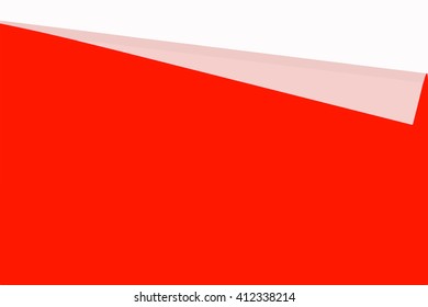 red paper with page curl set over white