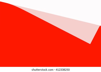red paper with page curl set over white