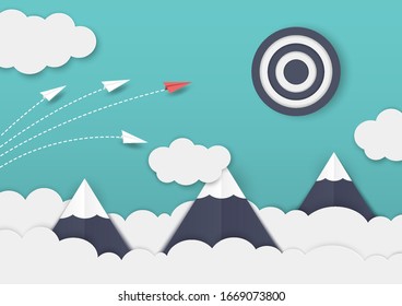 The red paper plane charged at the target while the other paper plane was moving in the wrong direction.