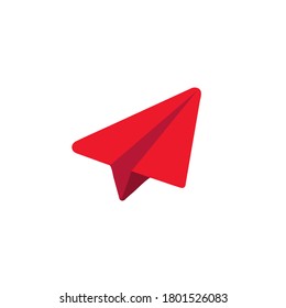 Red paper plane icon. Start up concept. Vector on isolated white background. EPS 10