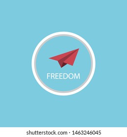 The red paper plane logo freedom style.