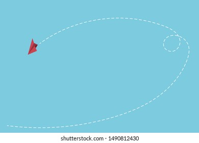 The red paper plane resolve to flying back to the start.