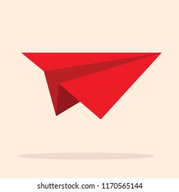 Red Paper plane vector