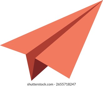 Red paper plane vector icon