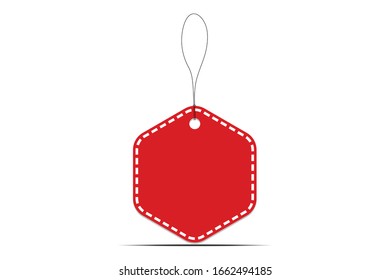 red paper sale tags and labels, template shopping labels.