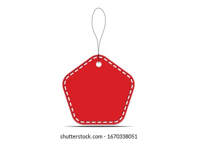 red paper sale tags and labels, template shopping labels.