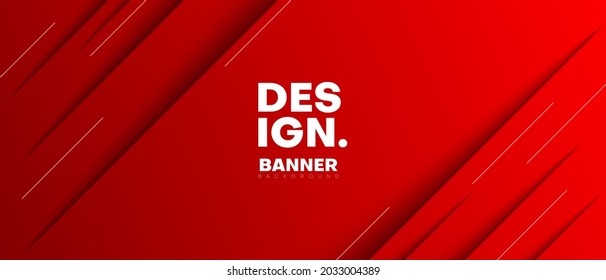 red paper slice style banner background
