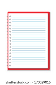 red paper spiral notebook isolate on withe vector images